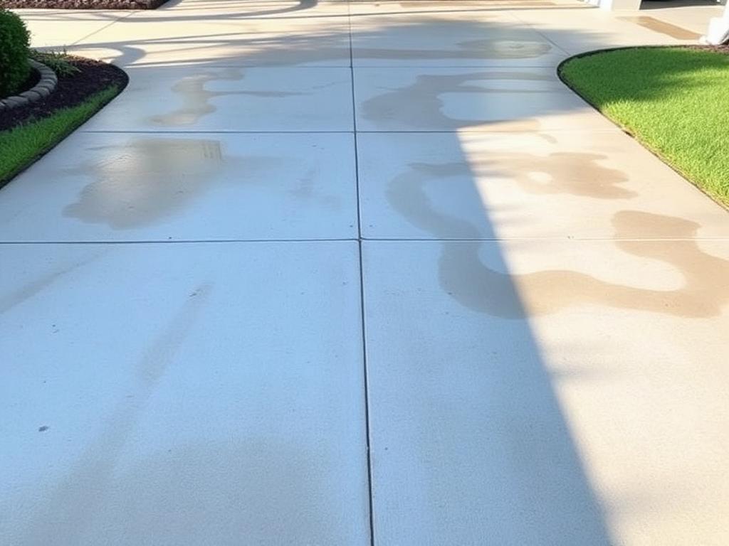Concrete with streaks and missed spots