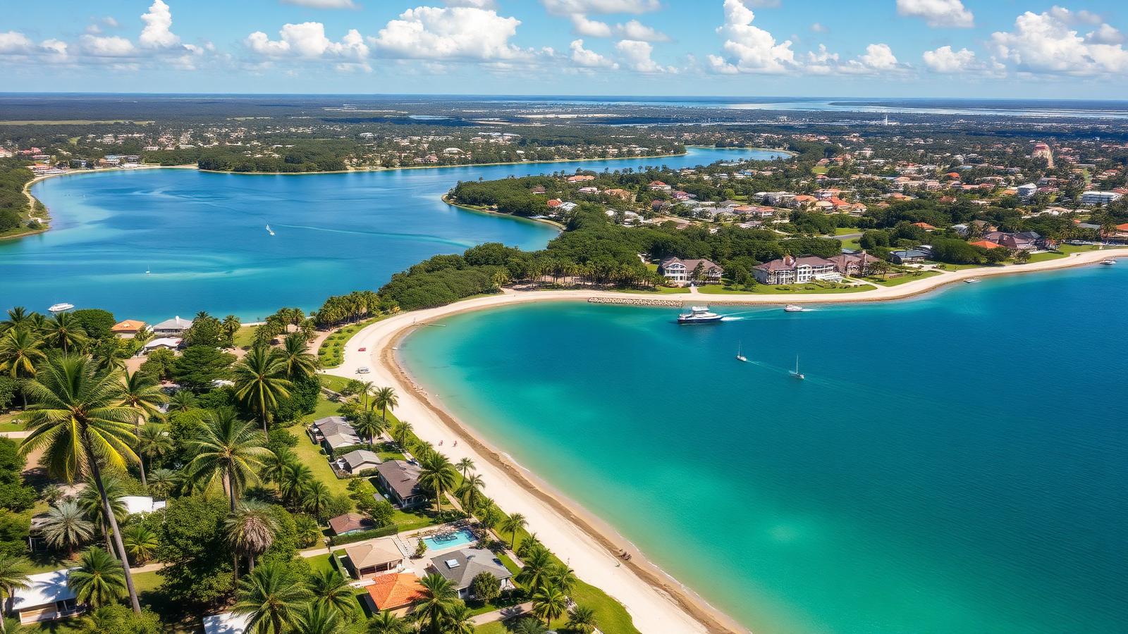 Aerial view of Southwest Florida coastal communities